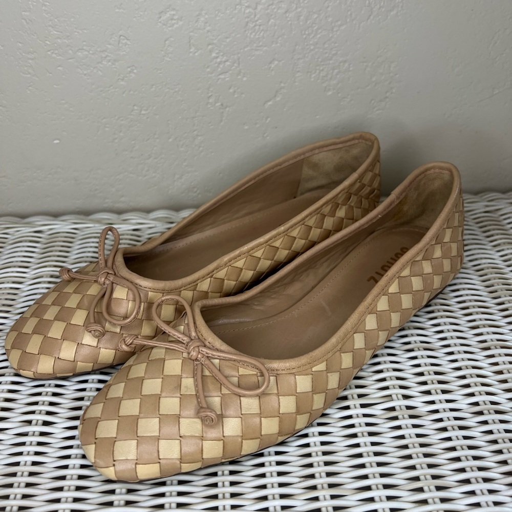 NWT SCHUTZ Arissa Woven Ballet Flats in Beige Tan